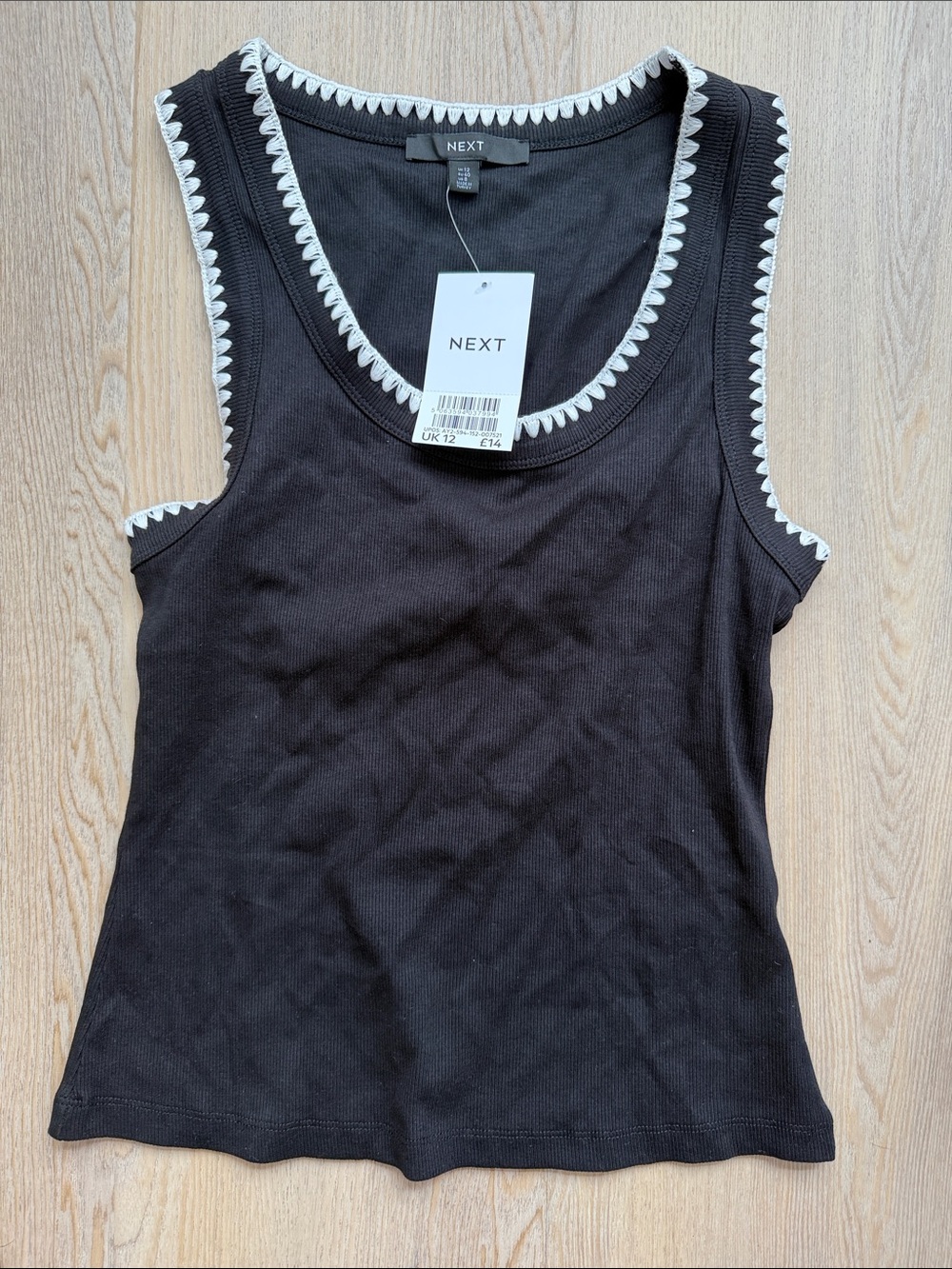 next Black Tank Top with White Trim